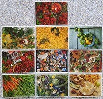 10db W. Pfannenschmidt képeslap üdvözlőlap csomag zöldség gyümölcs postatiszta