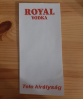 Royal vodka számolócédula