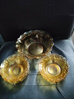 Honey amber compote set with fruit pattern. Vitange.