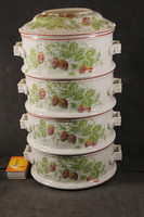 Antique porcelain floral food barrel 4 parts (416)