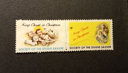 Stamp usa Christmas greeting Christmas stamp special 1 pair 1 line