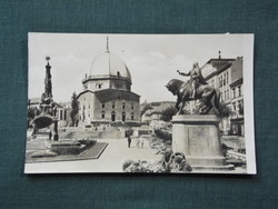 Postcard, Pécs, Széchenyi Square, Jami Turkish Church, detail of view,
