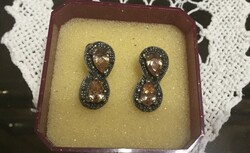 Silver earrings with citrine