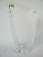 Beautifully shaped hand-polished lead crystal crystal thick glass vase weighs 1.4 kg