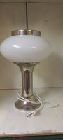 2 bedside/table lamps retro chrome and opal glass veb narva