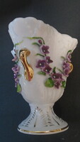 Wonderfully beautiful antique violet hand-painted baroque porcelain three-handled vase