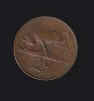 South Africa 2 cents 1967 with English inscription 