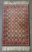 1L005 old floral hand-knotted oriental rug Persian rug with huge fringes 123 x 200