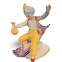 Aladdin és a repülőszőnyeg porcelán figura