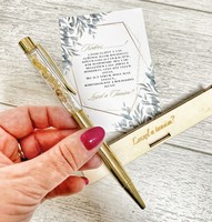 Mineral pen - you will be the witness - in a gift box - citrine