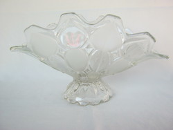Beautifully shaped, large-sized glass table center serving bowl with base