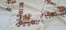 Folk art Buzsák embroidered tablecloth, tablecloth 100 x 95 cm.