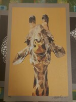 Vasarely: " Giraffe", litográfia, karton, méret jelezve! Szignós, számozott!