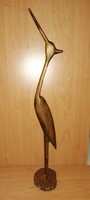 Retro wooden egret, crane, heron bird figure - 57.5 cm high