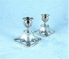 Charming pair of antique silver candle holders, hanau, ca. 1870!!!