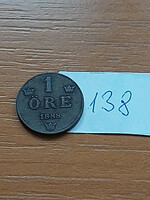Sweden 1 öre 1888 bronze, ii. Oscar 138.