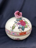 Herend colorful hand-painted porcelain bonbonier with Appony pattern (7cm) rz