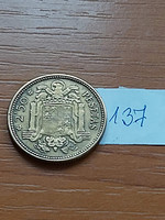 Spain 2.50 pesetas 1953 (54) francisco franco, aluminum bronze 137.