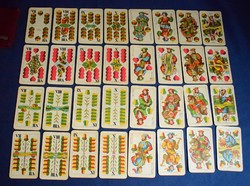 Old Hungarian card plastic 32 cards 10 x 6 cm game, TVK leather case