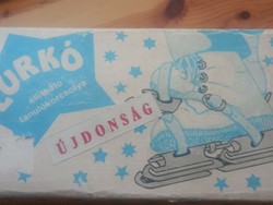 Trial forgalmazta retro tanuló, LURKO gyerekkorcsolya, midcentury téli sport eszköz