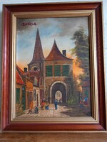 Old cityscape painting