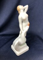 Herendi Léda hattyúval mini porcelán figura (9.5cm) RZ