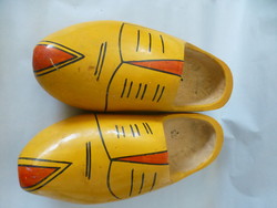 Original Dutch folk art wooden slippers and clogs