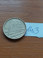 Spain 100 pesetas 1995 fao, aluminum bronze, i. King John Charles 143.