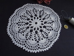 29 cm Diam. Thicker, mixed yarn crochet tablecloth, table centerpiece.