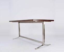 Rosewood and steel table design moscatelli, formanova