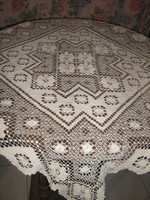 Ecru needlework lace tablecloth made in a beautiful art nouveau style