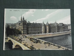 Postcard, French, Paris (v). La conciergerie, cité palace detail, bridge