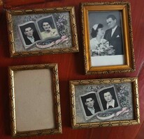 Old gilded frame photo frame with glass - photo frame