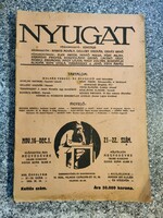 Nyugat folyóirat . 1924 nov.16 - dec. 1. 21-22.szám.