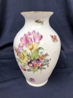 Herendi színes virágcsokor mintás porcelán váza (14.5cm) RZ