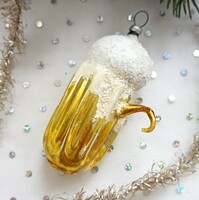Old glass Christmas tree ornament 8cm repaired