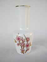 Hollóházi porcelán rózsaszín virágos váza