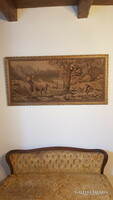 Antique machine tapestry tapestry large picture in frame