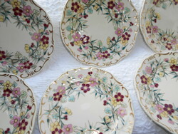 6 Zsolnay cake plates - rich hand-painted pattern 16.5 cm perfect condition