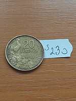 France 20 francs francs 1953 / b, aluminum-bronze, rooster s230