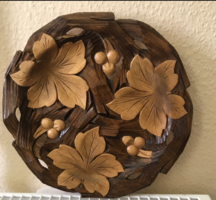 Carved very nice wooden wall plate