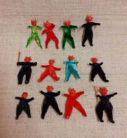 12 pcs. Retro handmade lead devil head Krampus figurines Christmas tree ornaments. /18/