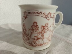 PORCELÁN "HAUSWALDT CAFFEE" "EMLÉK" BÖGRE, 1900-as évek eleje