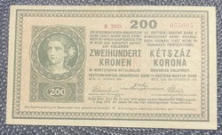 200 korona 1918 - 2000 feletti sorozat hullámos hátlap - EF!