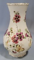 Zsolnay hand-painted butterfly porcelain vase
