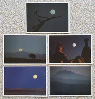 5 gerhard eisenschink postcards greeting card postal clean moon theme