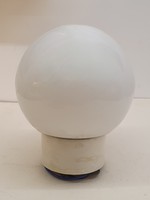 Milk glass spherical lamp shade, + plastic base