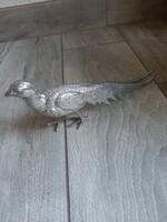 Beautiful old silver-plated pheasant statue i (23.5x9x3.8 cm)