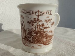 PORCELÁN "HAUSWALDT CAFFEE" "EMLÉK" BÖGRE, 1900-as évek eleje