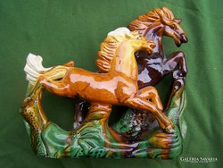 Austrian majolica equestrian statue